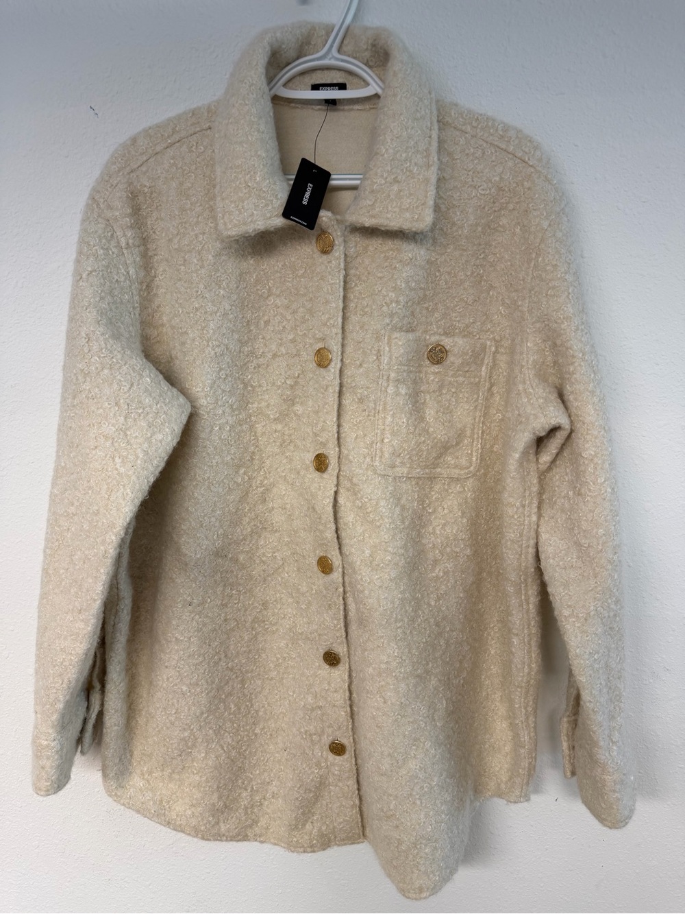 Express Cream Bouclé Teddy Jacket